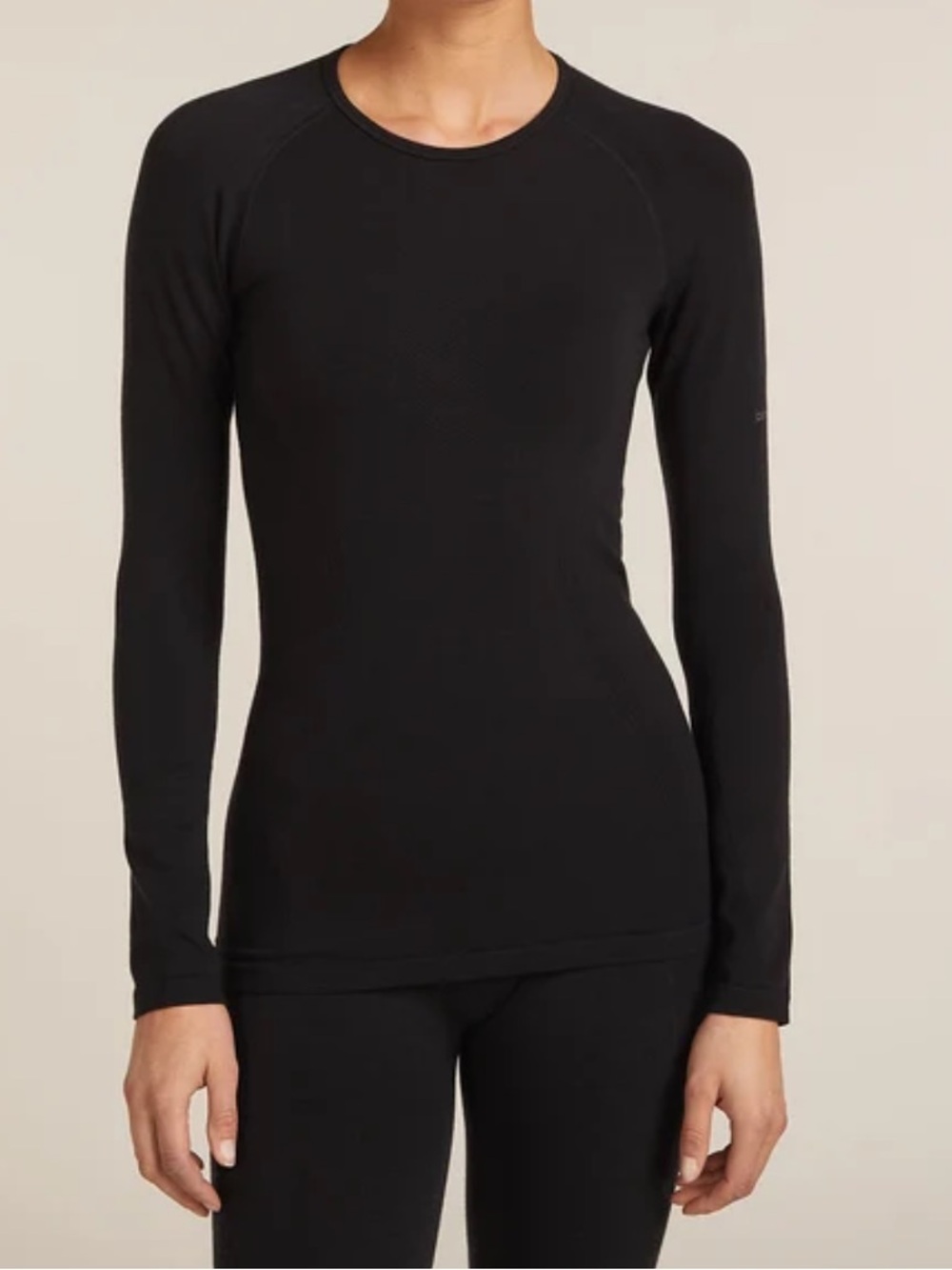 Icebreaker 200 Women's ZoneKnit Merino Long Sleeve Top Black Size S Minimalist